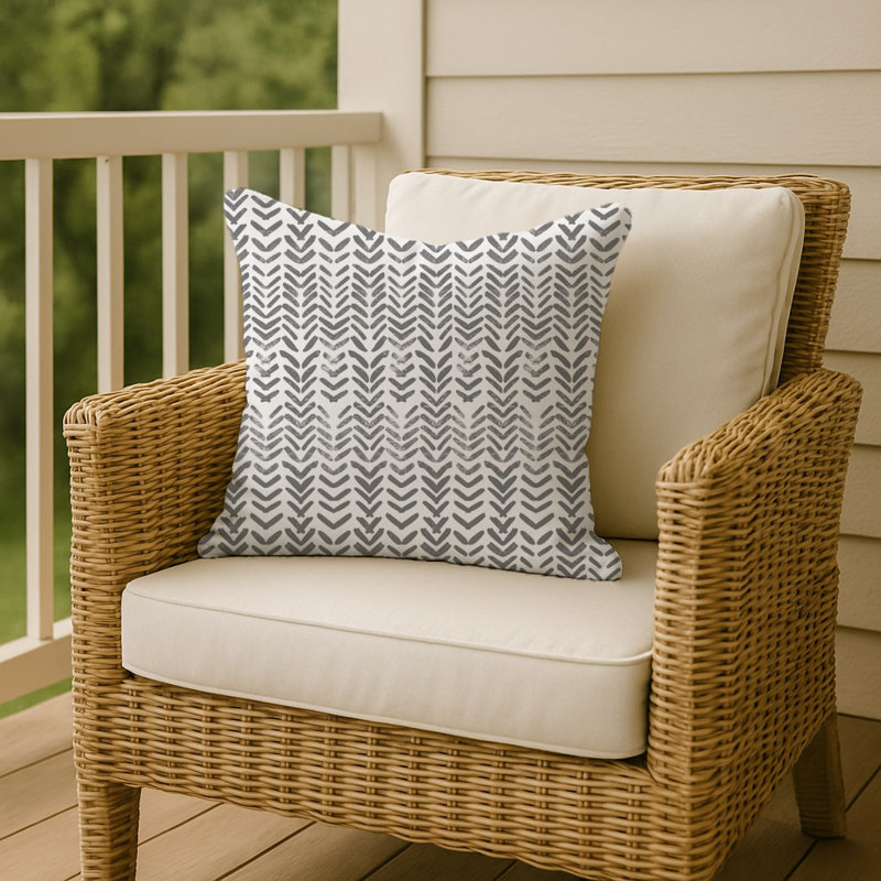 Housse de coussin et insert 6 carrés , 16 po x 16 po, gris