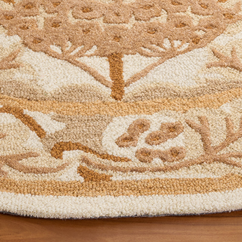 Earthly Treasures Hand Tufted Wool;Cotton;Viscose Geometric Indoor Rug, Round 6'