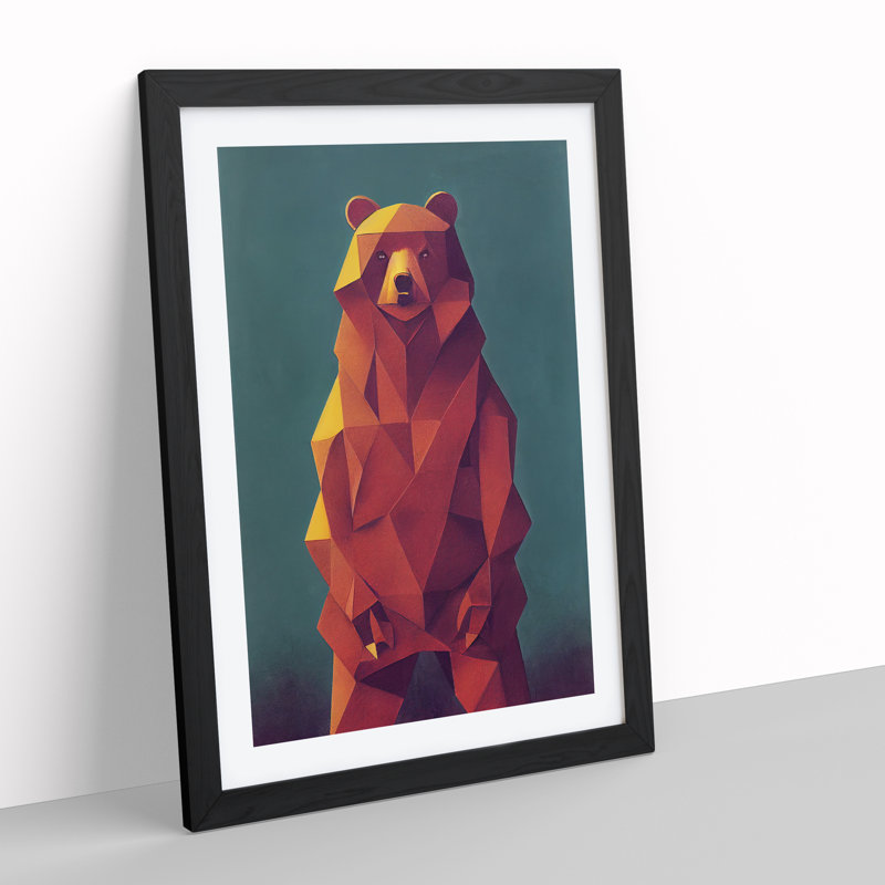 Excellent Bear Abstract - Framed Print, Black, 64cm H x 46cm W x 2cm D