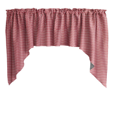 Gingham 1/8th Inch Small Checkered Print Swag Window Valance