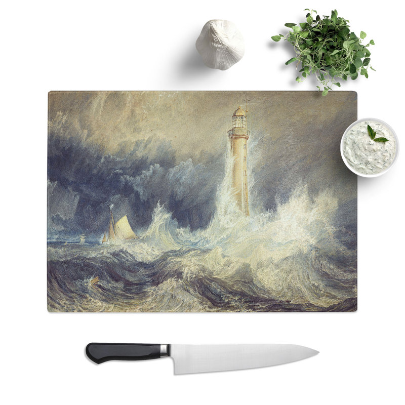 Bell Rock Lighthouse by Joseph Mallord William Turner Chopping Board, 0.4cm H x 20cm W x 29cm L