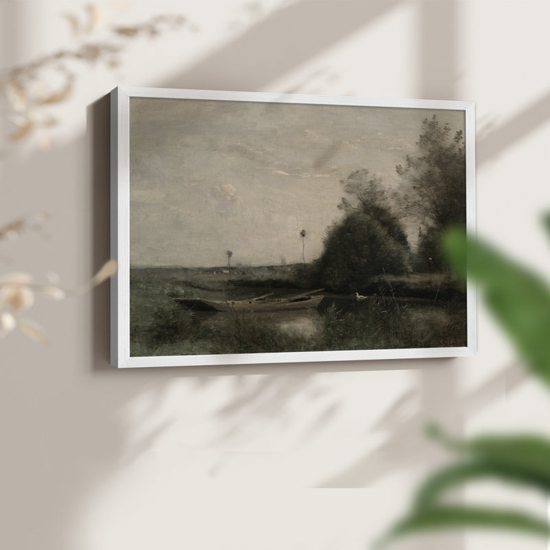 Paysages rétro-CD XXXV-impression encadrée - réaménageable, H 22 po x l 28 po, Blanc
