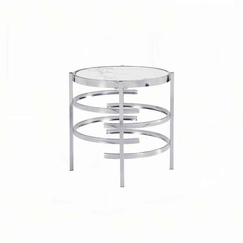 Round End Table with Sintered Stone Top