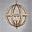 4 - Light Wood Dimmable Globe Chandelier