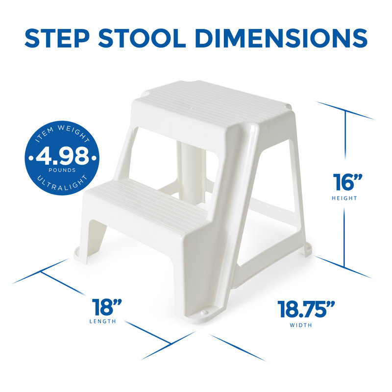2 - Step Plastic Lightweight Step Stool