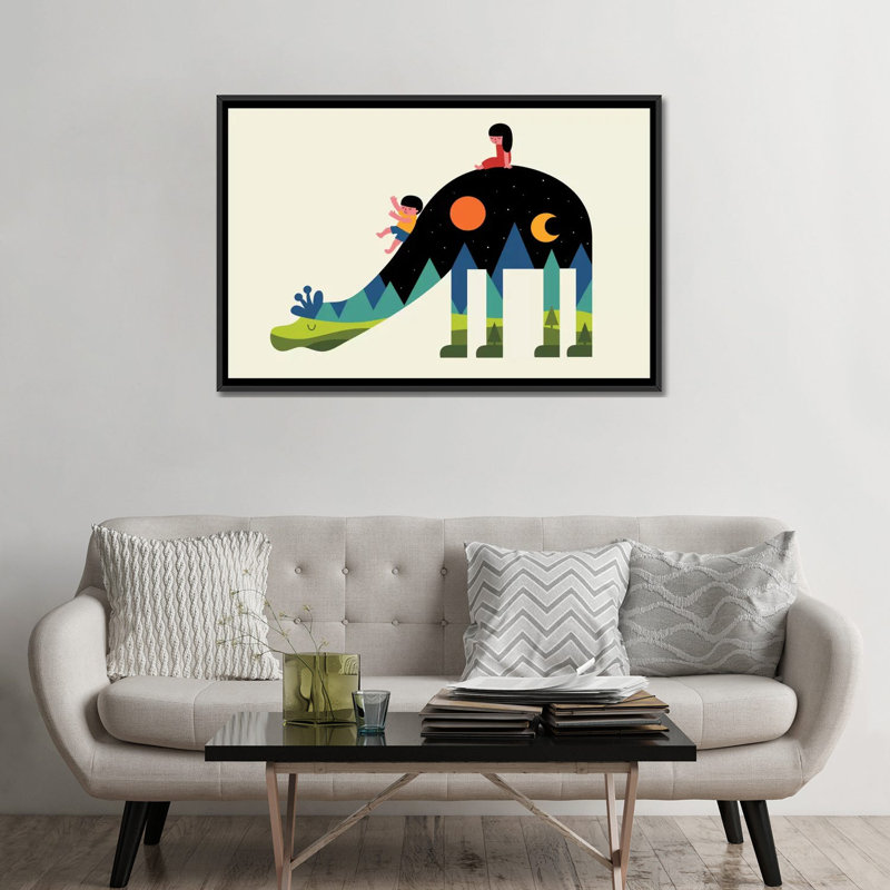 «Treanor Up and Down», art encadré, Toile avec cadre noir, Aucun mat, H 32 po x l 48 po x P 1,5 po