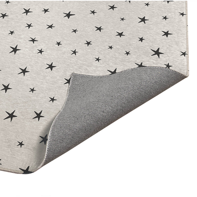 Tapis de cuisine antidérapant Starry Night, Rectangle 4pi x 6 pi, Ivoire/gris anthracite