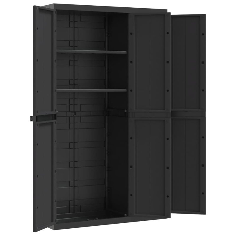 Plastic Single Storage Cabinet ( 165cm H x 97cm W x 37cm D), Black