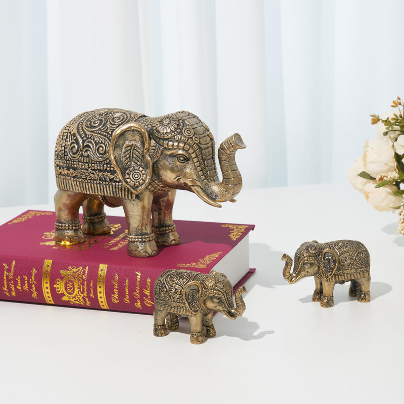 Décoration d'éléphant statue, Or antique