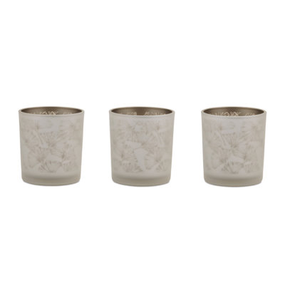 Silver & Gold Glass Votive Candle Holders