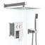 Pomme de douche double 10 po - Carré mural avec valve et