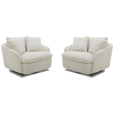 Brieona Large Swivel Chair with 2 Toss Pillows Two Pack
