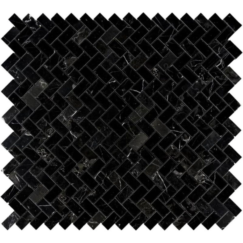 Carreau de mosaïque en marbre à chevrons 1 po x 2 po