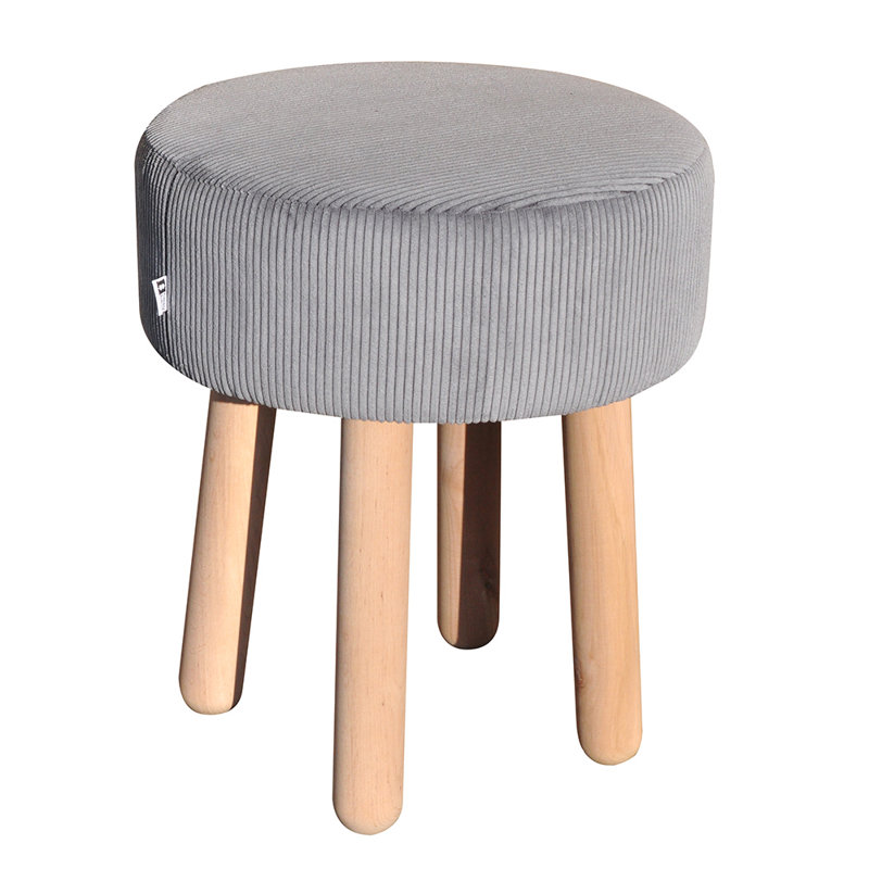 Solid + Manufactured Wood Accent Stool, Grey