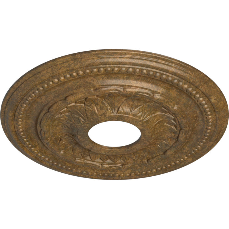 Médaillon de plafond Endurathane Galway, DO 15 3/4 po x P 3 1/4 po x P 1 po (convient aux auvents jusqu'à 3 1/4 po), finition bronze frotté peint à la main