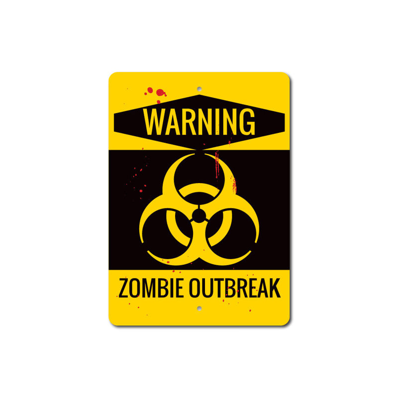 Panneau en aluminium Zombie, H 14 po x l 10 po x P 0,04 po