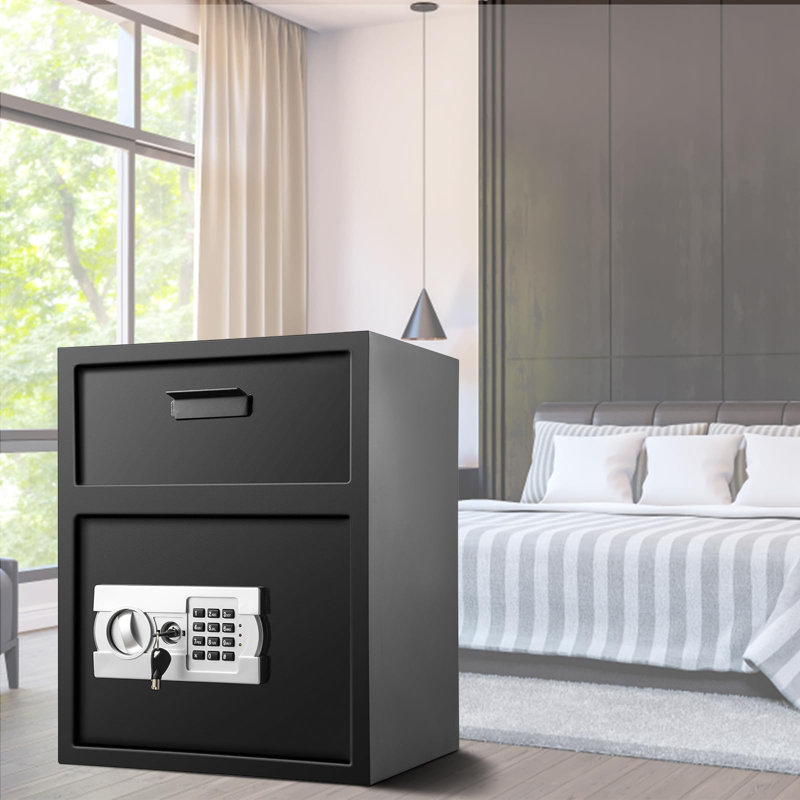 Black Carbon Steel Digital Depository Safe with Deposit Slot