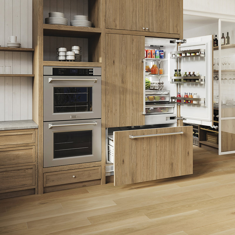ZLINE 30 in. Autograph Double Wall Oven w/ Air Fry and Self Clean w/ Black Handles, Stainless Steel, Stainless Steel