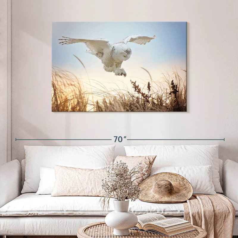 Chouette des neiges volant Brampt, H 30 po x l 45 po