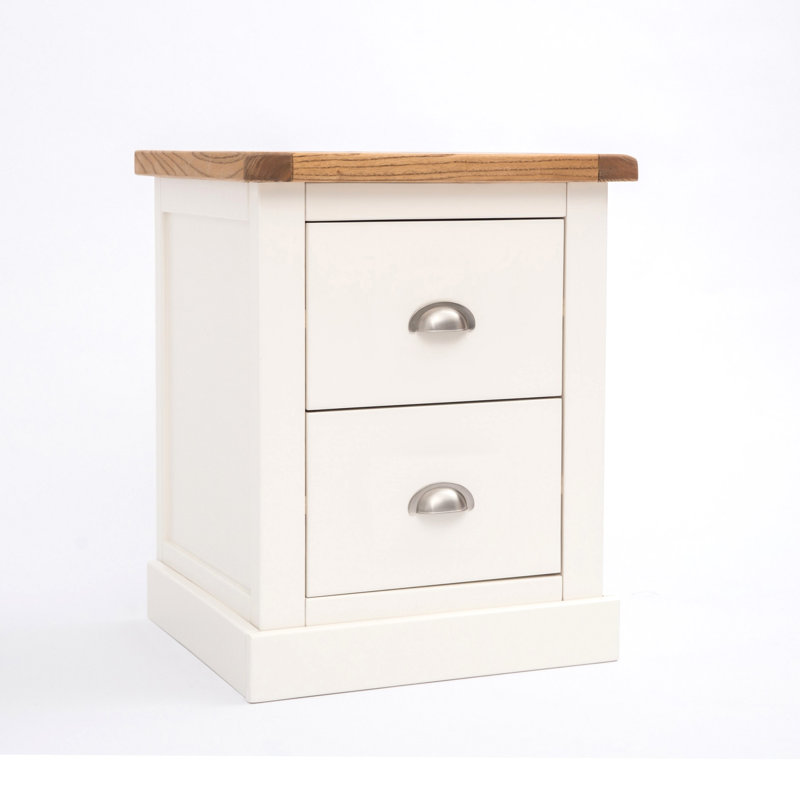 Horacia 45cm W Plywood / Laminate Board Bedside Table, Off White