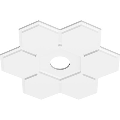 24"OD x 4"ID x 8 1/4"C x 1"P Daisy Architectural Grade PVC Contemporary Ceiling Medallion