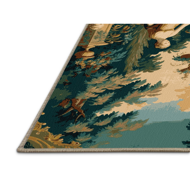 Tapis brun français lavable à la machine, Rectangle 4pi x 6 pi