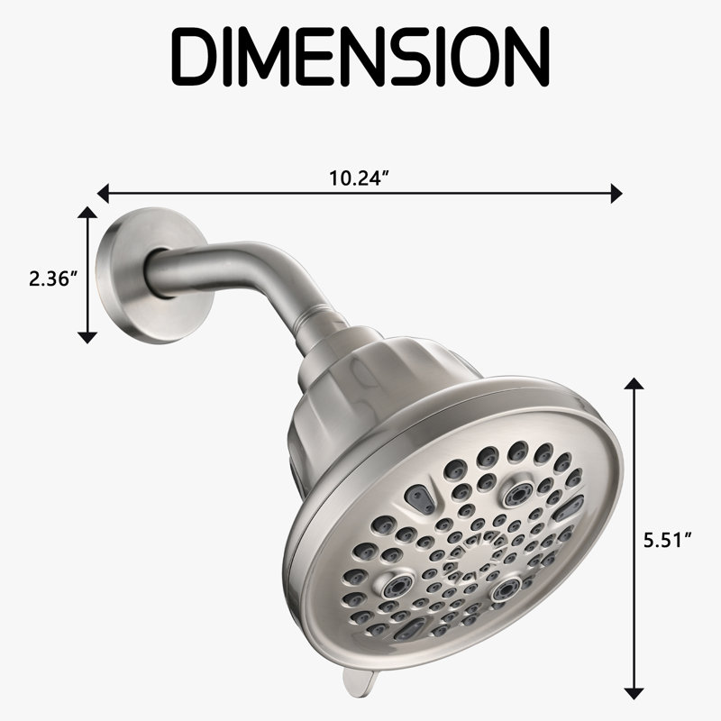Pomme de douche fixe 1,8 GPM GPM, Nickel brossé