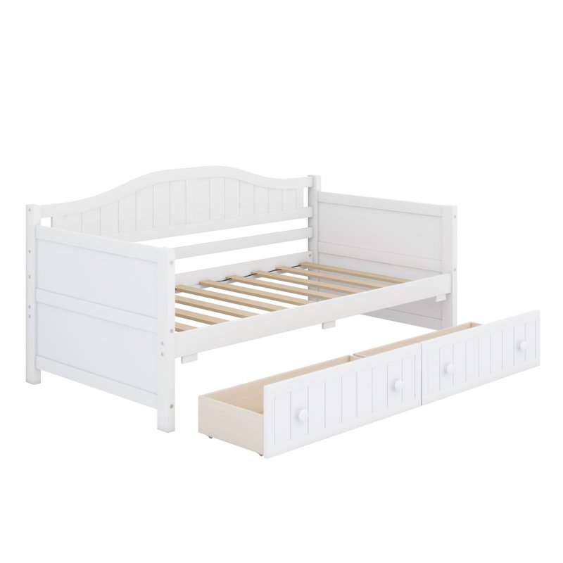 Convertible Sofa Daybed Featuring Convenient Under-Bed Drawers