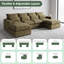 Canapé d'angle modulaire, canapé nuage surdimensionné en forme de U avec double méridienne, mobilier de salon 4 places en chenille rembourrée avec coussins moelleux, vert-131374094-136329412