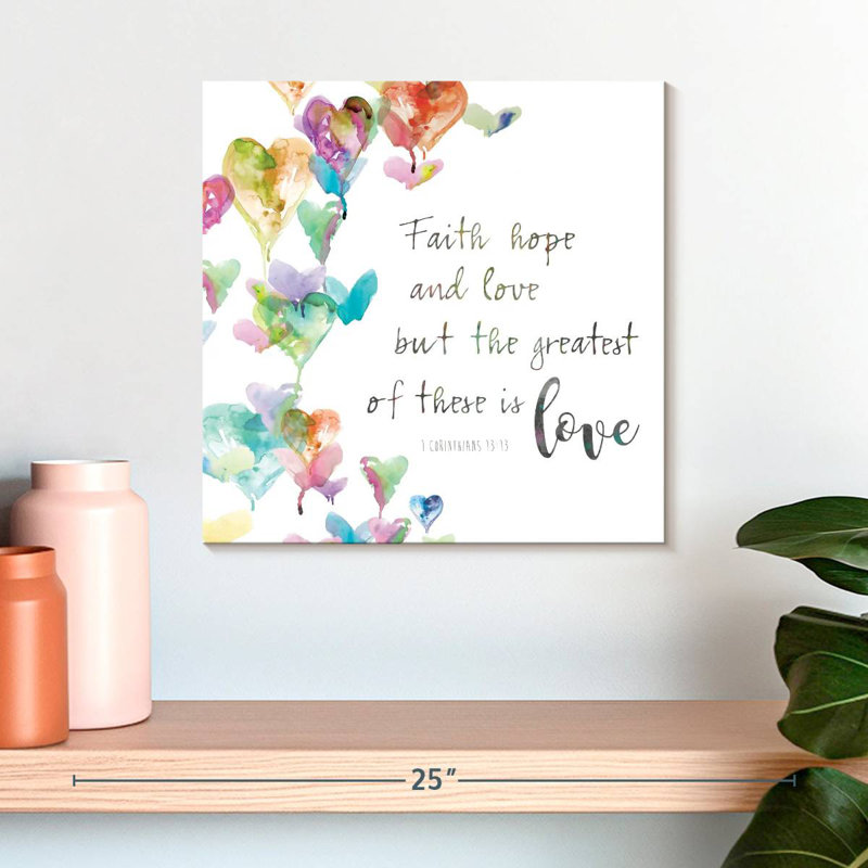 Tergel «Faith Hope and Love», H 16 po x l 16 po