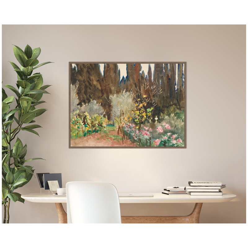 «Gardens at Florence circa 1910 John Singer Sargent» par Nostalgia Prints, reproduction d'art sur toile encadrée