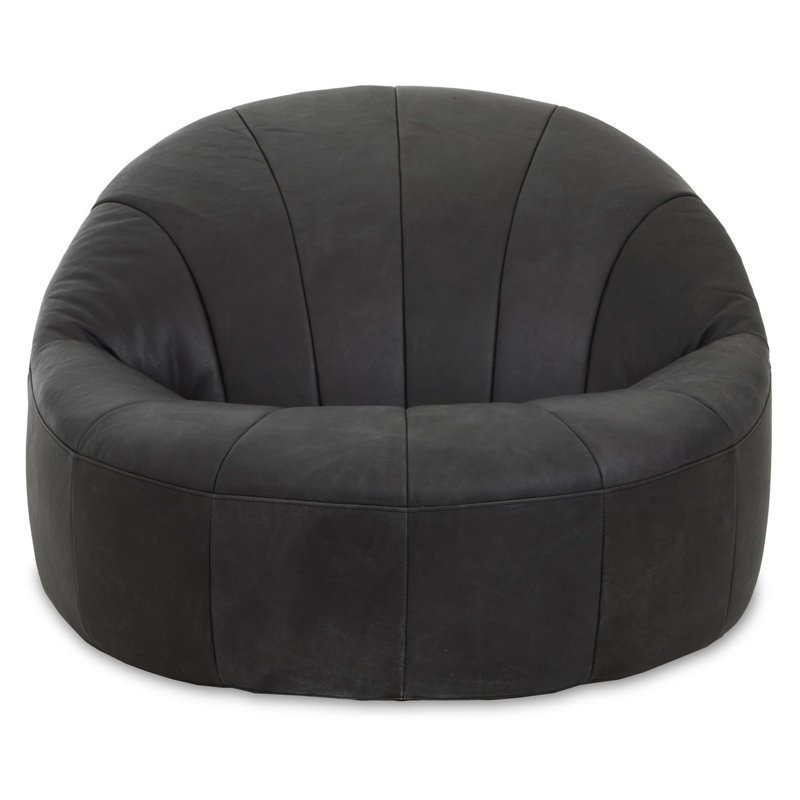Leather Accent Chair, Black