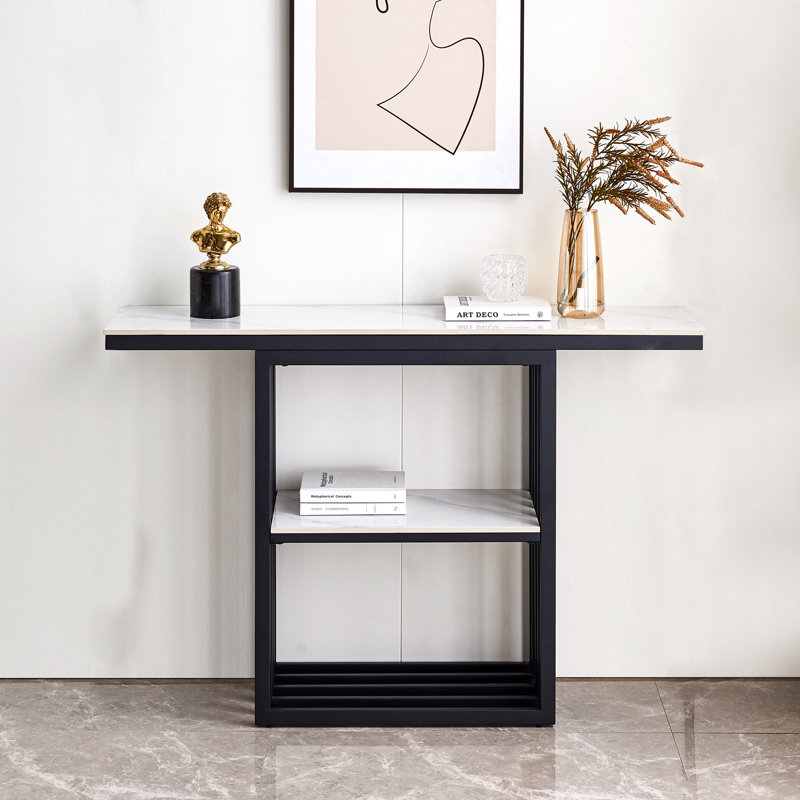 Console moderne, structure en métal avec patins réglables pour l'entrée