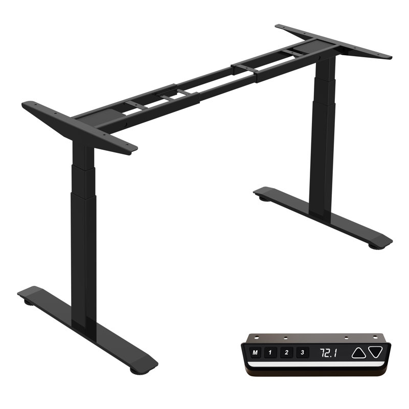 Dual Motor 3-Stage Electric Standing Desk Frame,3 Memory Height Presets, Table Legs Up To 49.2", 30" Welded T Feet, Diy Workstation For Home Office