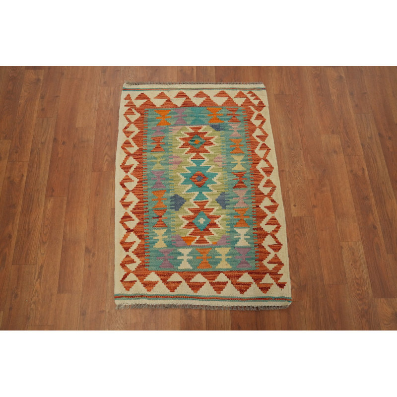 Tapis kilim à motif géométrique éclatant 2X3