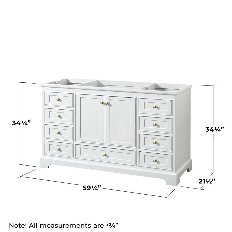 Base de meuble-lavabo simple Deborah, Blanc/doré