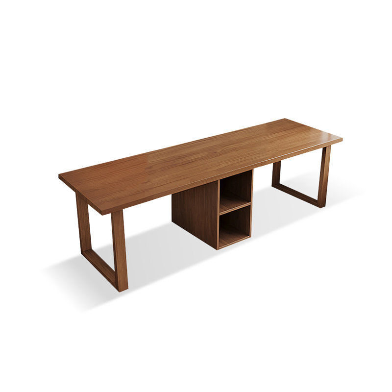 Bureau rectangulaire en bois massif brun noisette, H 29,53 po x l 70,87 po x P 23,62 po