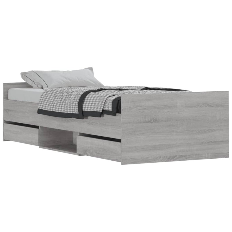 Addylen Storage Bed, Grey Sonoma, European Single (90 x 200cm)