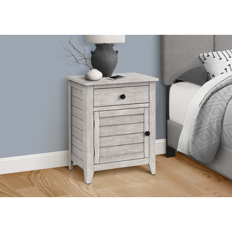 Table d'appoint de style transitionnel avec tiroir de rangement et armoire, parfaite pour la chambre à coucher ou le salon