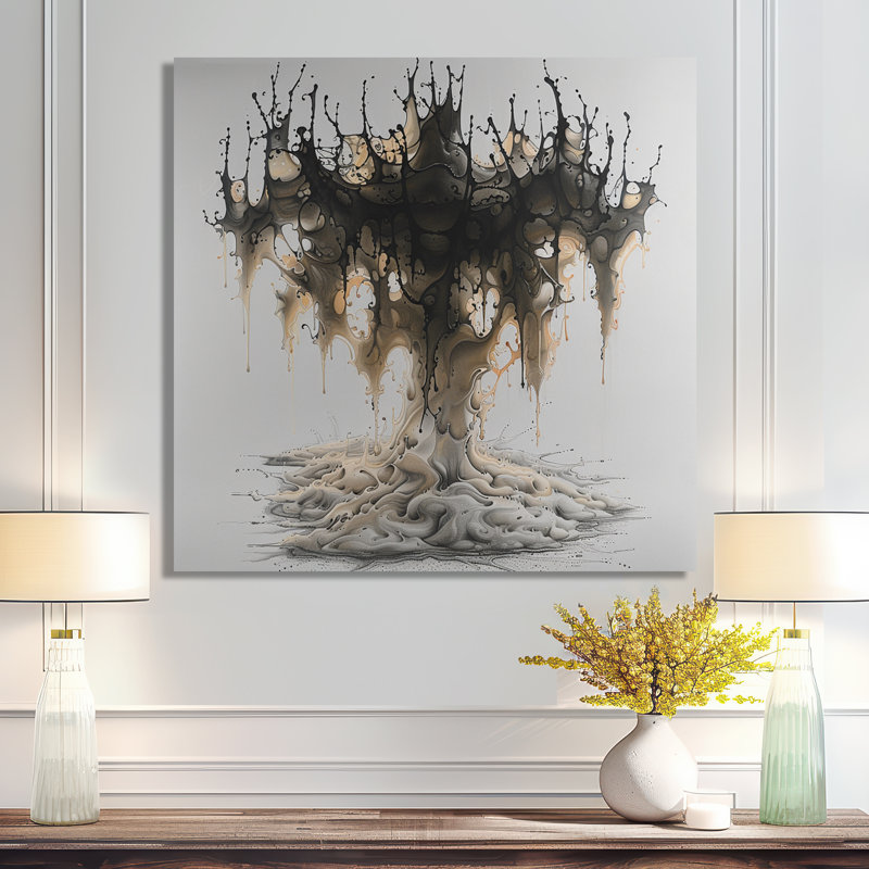 «Ethereal Tree Awakening Art», impression murale abstraite, Toile tendue, H 16 po x l 16 po x P 1 po