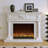 White Solid Wood Electric Fireplace