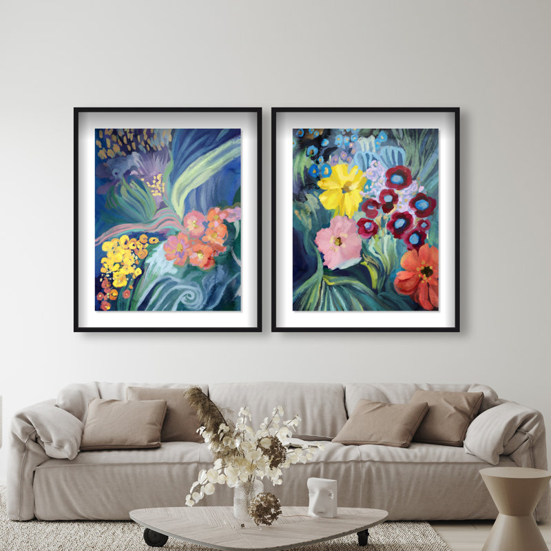 Spring Motion Set Set by Oliver Gal, 75"H x 63"W, Black Shadowbox