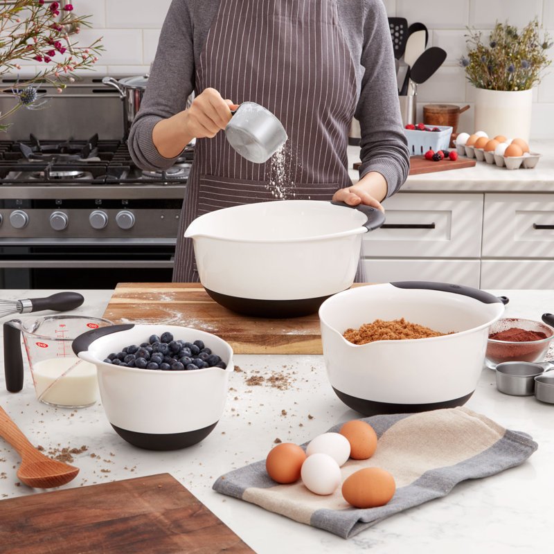 Good Grips 3-Piece Mixing Bowl Set, Black