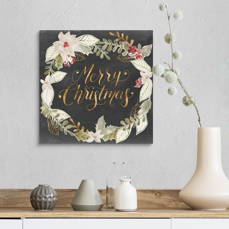 « Christmas » I par Grace Popp-impression d’art textuel sur toile, H 16 po x l 16 po x P 1,25 po, Toile tendue