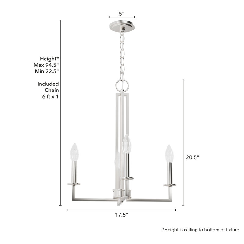 Bearden Industrial Edge 4-Light Brushed Nickel Pendant