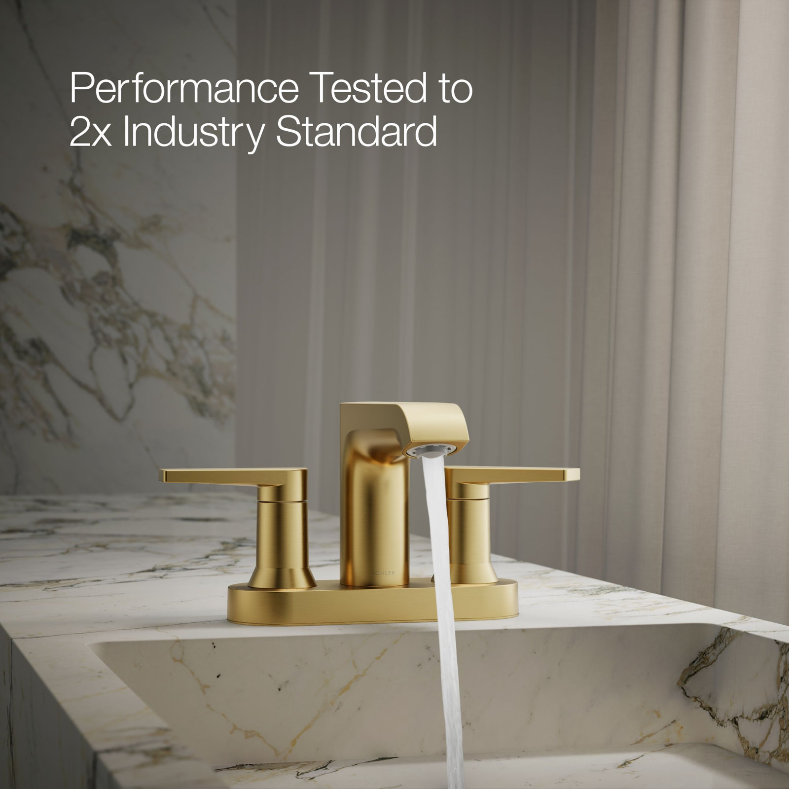 Hint 4" Centerset Bathroom Faucet with Drain, Vibrant Brushed Moderne Brass