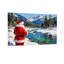 «Christmas Santa Fishing in Snowy Mountain Stream», ensemble de 3 impressions sur toile-1966941222
