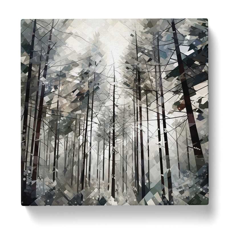Winter Forest Precisionism - Wrapped Canvas - Framed Print