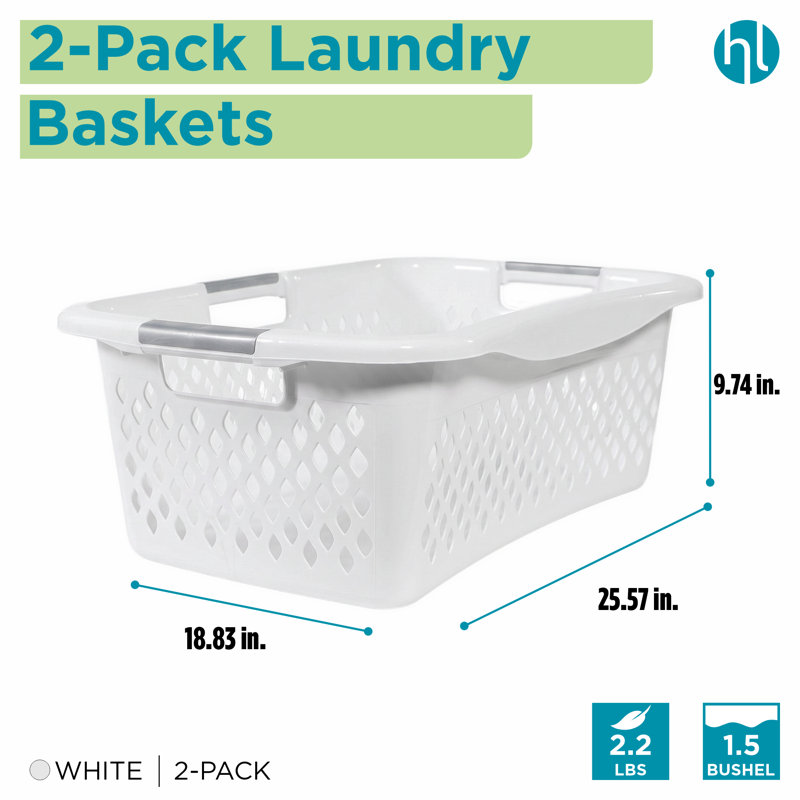 Home Logic 1.75 Bu Hip Grip Laundry Basket - 2-pack
