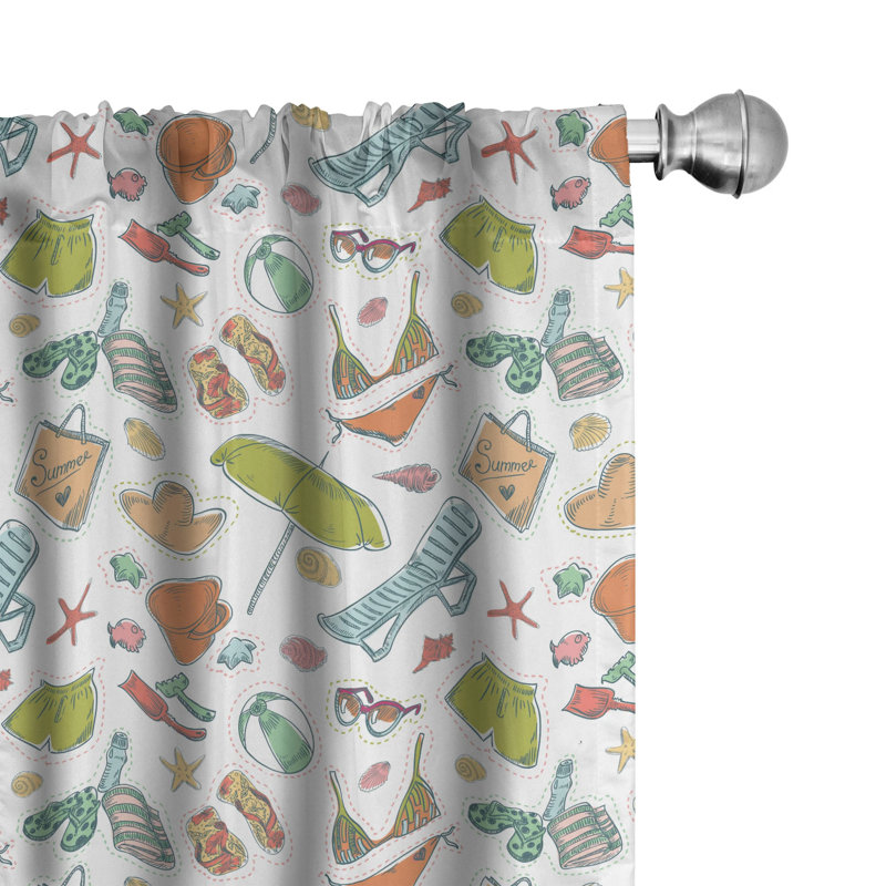 Flip Flop Semi-Sheer Rod Pocket Curtain Panels, 28" x 84"